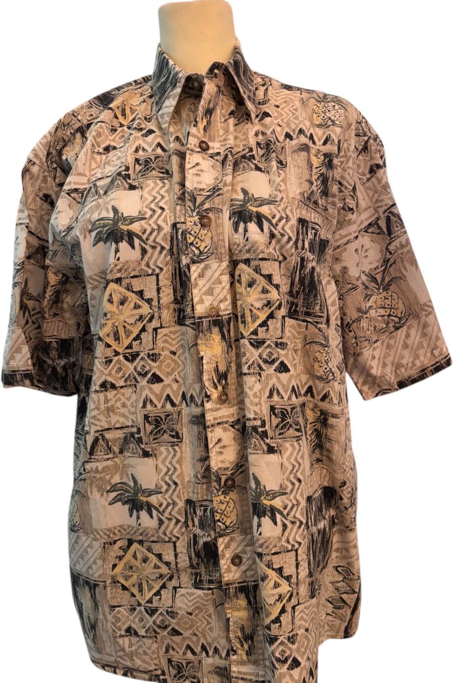Boca Classics Club Golf Vintage Hawaiian Button Down Shirt, Men's Size Medium